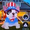 5FT Patriotic Inflatable USA Puppy Dog with LED Lights – 4th of July Independence Day Blow Up Yard Decoration Outdoor Garden Lawn Holiday Party Decor with Stakes, Ropes & Storage Bag